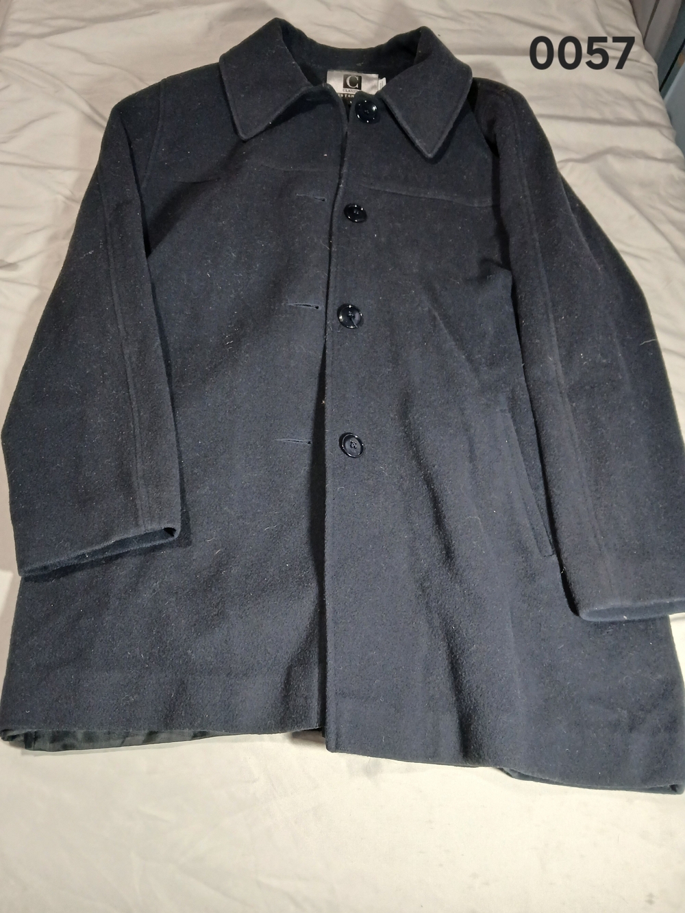 Kristen Blake Vintage Single-Breasted Black Wool Coat Overcoat Classic 12